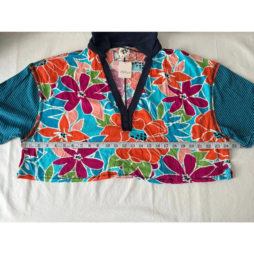 New Free People On A Boat Polo in Coastal Combo Size S - Picture 10 of 11